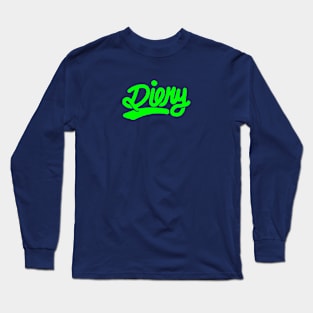 Diery Font Neon Long Sleeve T-Shirt